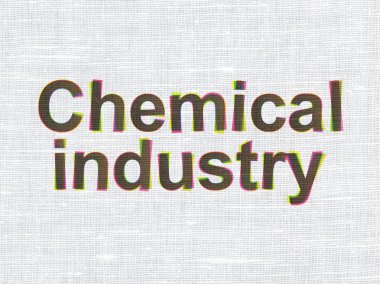 Manufacuring kavramı: Kumaş doku arka plan üzerinde Kimya Sanayi