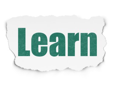 Eğitim kavramı: yırtık kağıt arka plan üzerinde öğrenmek