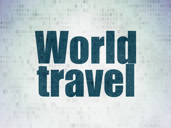 Reisekonzept: Weltreise auf digitalem Datenpapier — Stockfoto