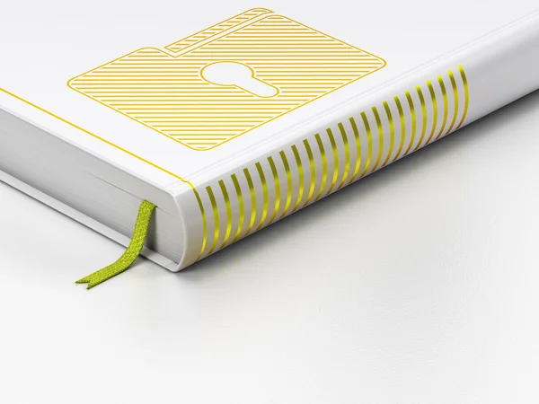 Business concept: closed book, Folder With Keyhole on white background — Stock Photo, Image