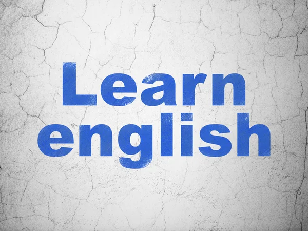 Концепция обучения: Изучение английского языка на стене — стоковое фото
