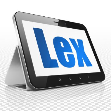 Hukuk kavramı: Lex ekranda Tablet bilgisayarınızla