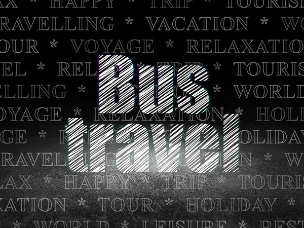 Tourism concept: Bus Travel in grunge dark room — Stockfoto