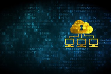 Protection concept: Cloud Network on digital background