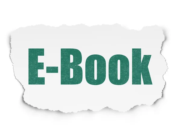 Concetto di studio: e-book su sfondo carta strappata — Foto Stock