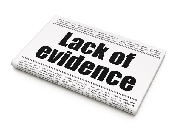 Law concept: newspaper headline Lack Of Evidence — 스톡 사진