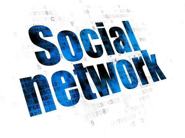 Concepto de red social: Red social sobre fondo digital —  Fotos de Stock