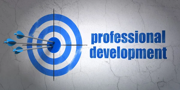 Concepto de aprendizaje: objetivo y desarrollo profesional en el fondo de la pared —  Fotos de Stock