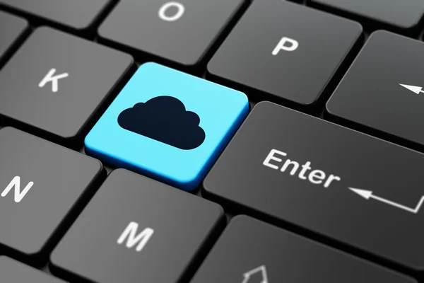 Cloud technology concept: Cloud on computer keyboard background — Stock Photo, Image