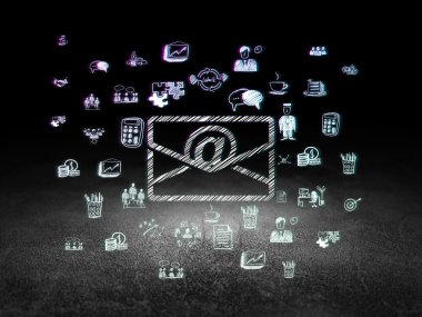 Finance concept: Email in grunge dark room