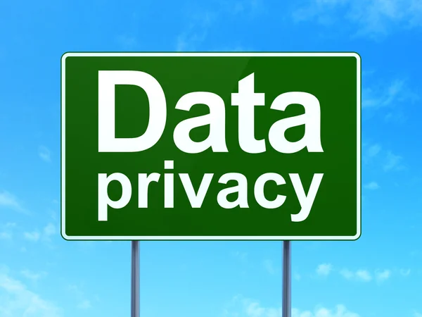 Bescherming concept: privacy van de gegevens op weg teken achtergrond — Stockfoto