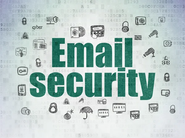 Concepto de seguridad: Seguridad del correo electrónico en el fondo del documento de datos digital —  Fotos de Stock