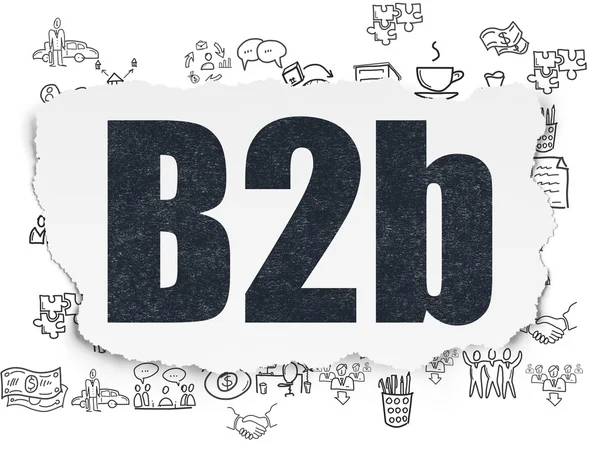 Business concept: B2b on Torn Paper background — 图库照片