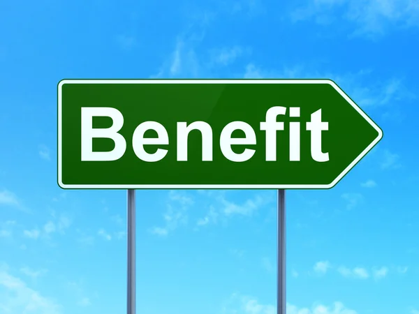 Finance concept: Benefit on road sign background — Stock Photo, Image