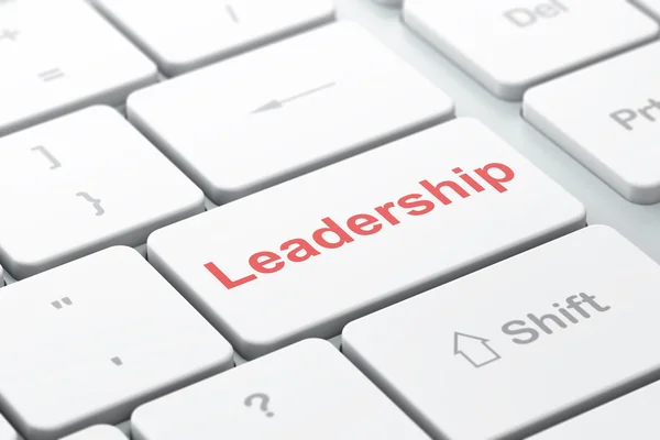 Concept d'entreprise : Leadership sur fond de clavier d'ordinateur — Photo