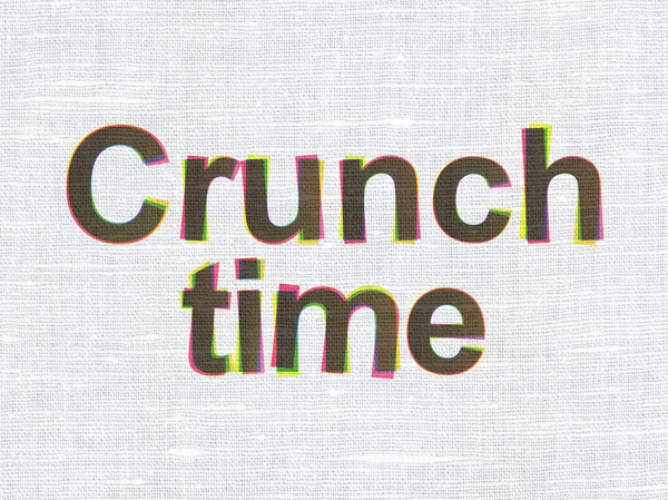 Concept d'entreprise : Crunch Time sur fond de texture de tissu — Photo