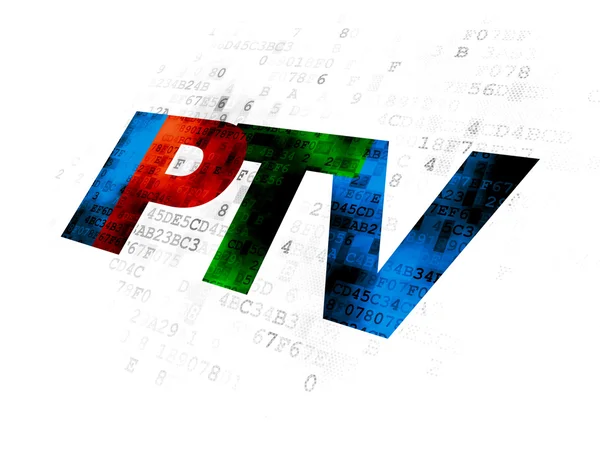 Concepto de desarrollo web: IPTV sobre fondo digital — Foto de Stock