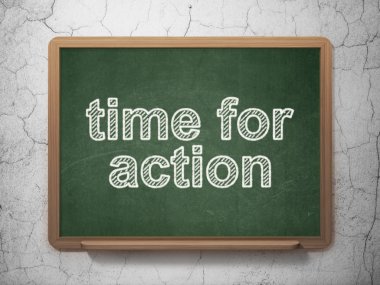 zaman çizelgesi kavramı: Kara tahta zemin üzerine eylem için zaman