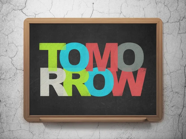 Time concept: Tomorrow on School board background — Stock Photo, Image