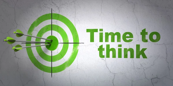 Time concept: target and Time To Think on wall background — Stock Photo, Image