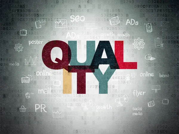 Advertising concept: Quality on Digital Data Paper background — Stock Photo, Image