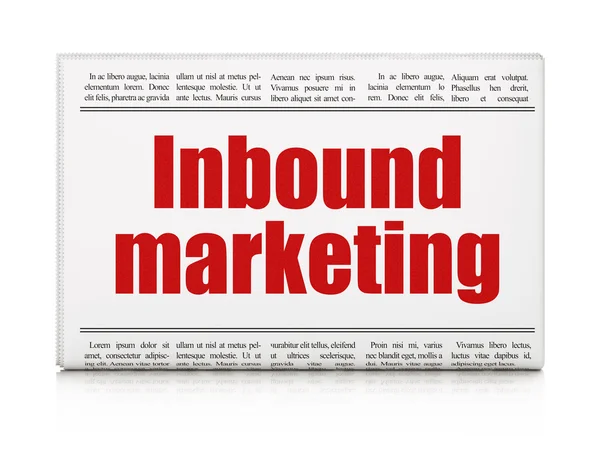 Conceptul de publicitate: titlul ziarului Inbound Marketing — Fotografie, imagine de stoc
