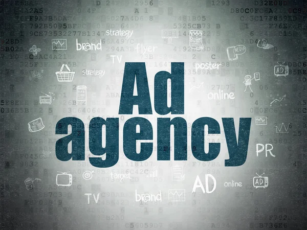 Marketing concept: Ad Agency on Digital Data Paper background — Stock Photo, Image