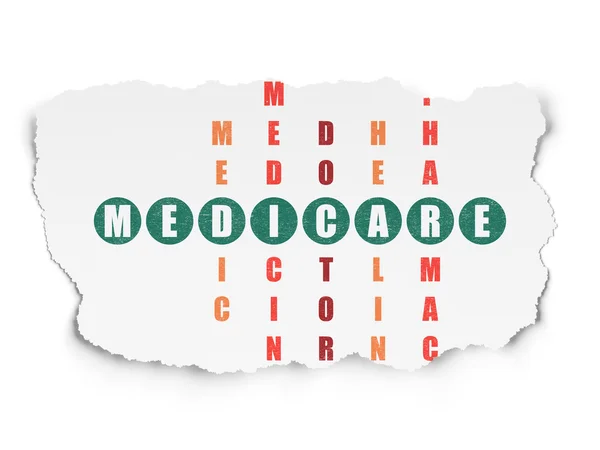 Koncepce zdraví: Medicare v křížovka — Stock fotografie