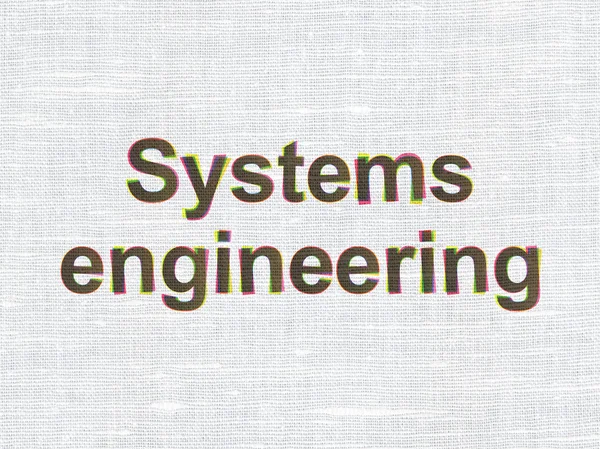 Concepto científico: Ingeniería de sistemas sobre fondo de textura de tela —  Fotos de Stock