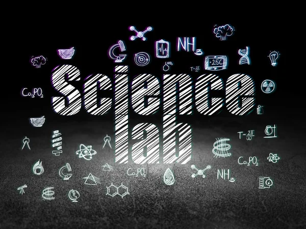 과학 개념: 그런 지 어두운 방에 과학 실험실 — 스톡 사진