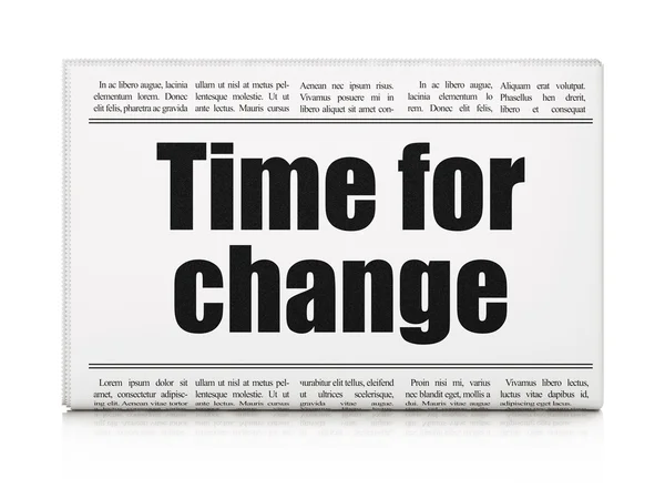 Concepto de cronología: titular del periódico Time for Change — Foto de Stock