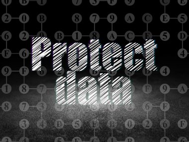 Güvenlik konsepti: Grunge karanlık odada Verileri Koruyun