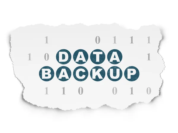 Datenkonzept: Datensicherung auf zerrissenem Papierhintergrund — Stockfoto