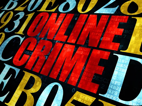 Concetto di protezione: crimine online su sfondo digitale — Foto Stock
