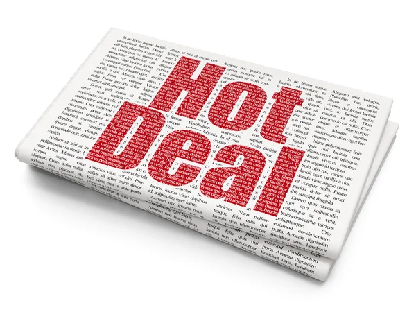 Finance concept: Hot Deal on Newspaper background — Stock Photo, Image