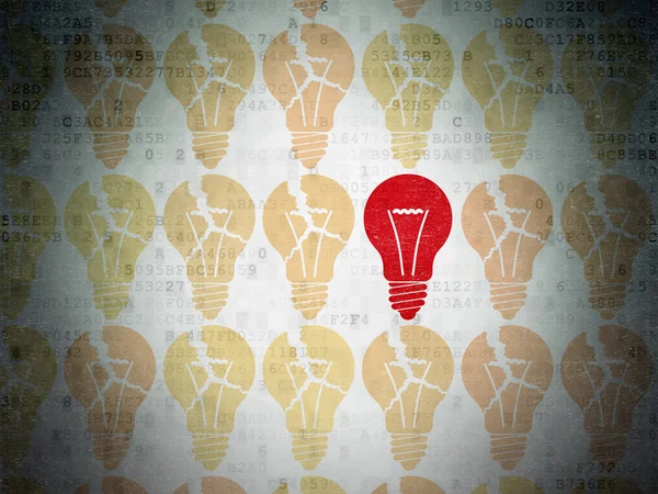 Business concept: light bulb icon on Digital Data Paper background — Stock Photo, Image