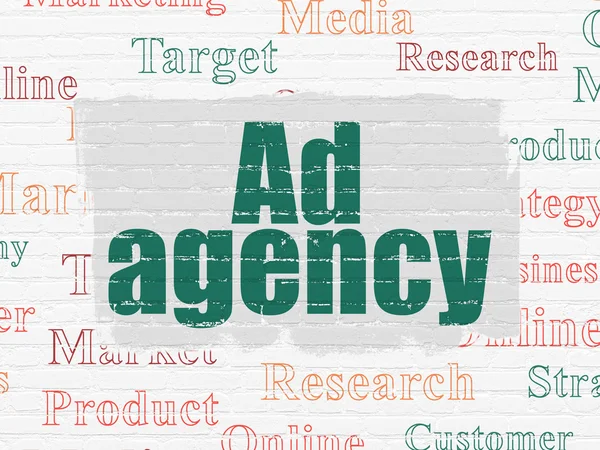 Concetto pubblicitario: Ad Agency sullo sfondo della parete — Foto Stock