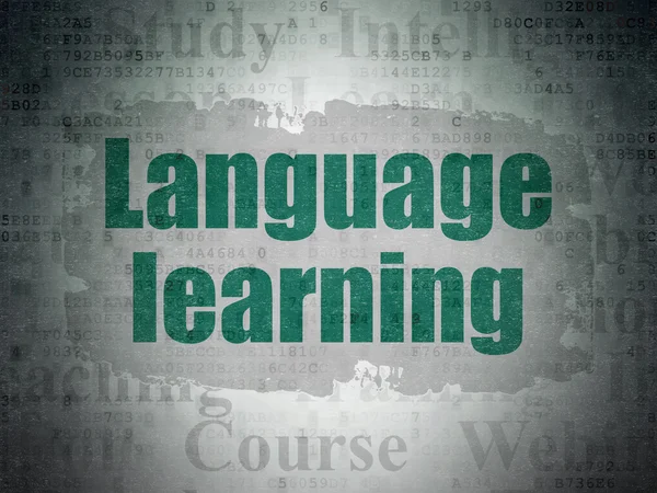 Концепция обучения: Изучение языка на фоне цифровых документов — стоковое фото