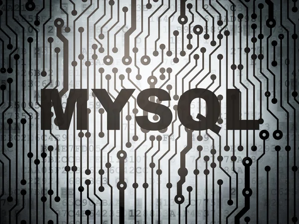 Έννοια της βάσης δεδομένων: πλακέτα κυκλώματος με Mysql — Φωτογραφία Αρχείου