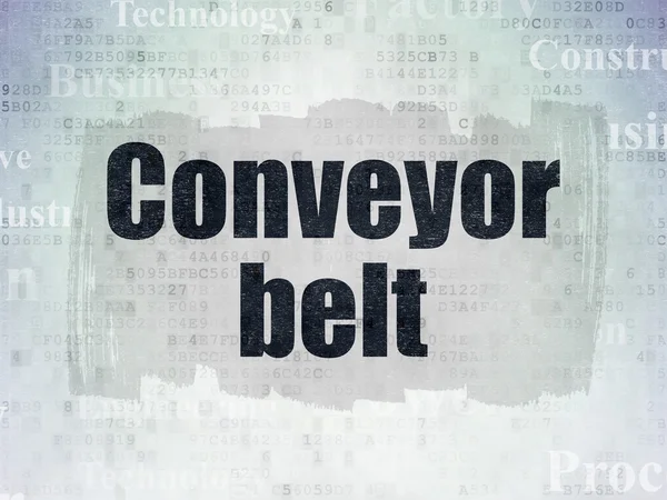 Industry concept: Conveyor Belt on Digital Data Paper background — Stock Photo, Image