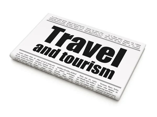 Concepto de vacaciones: titular del periódico Viajes y turismo — Foto de Stock