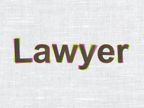 Koncepcja prawa: prawnik na tle tekstury tkaniny — Zdjęcie stockowe
