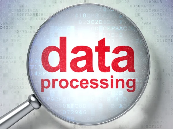 Data concept: Data Processing with optical glass — Stock Photo, Image