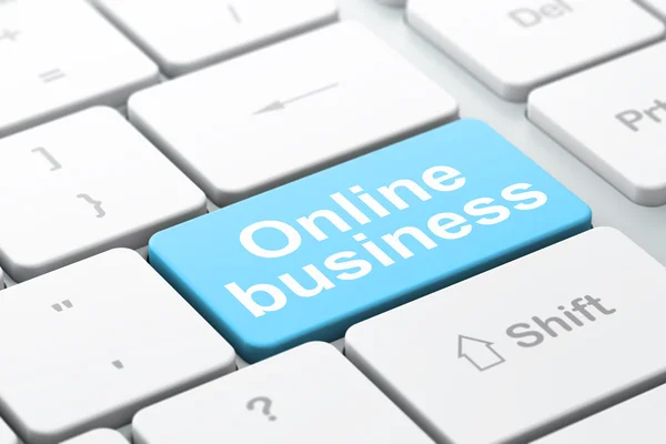 Bedrijfsconcept: Online Business op computer toetsenbord achtergrond — Stockfoto