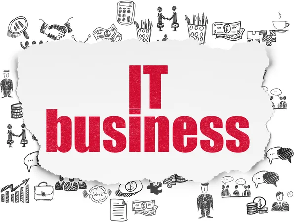 Concetto di business: IT Business su sfondo carta strappata — Foto Stock