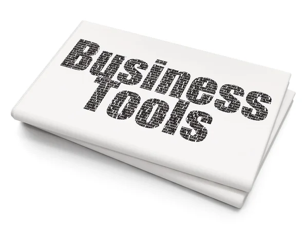 Stock image Finance concept: Business Tools on Blank Newspaper background