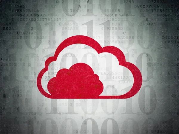 클라우드 기술 개념: 디지털 데이터 종이 배경 구름 — 스톡 사진