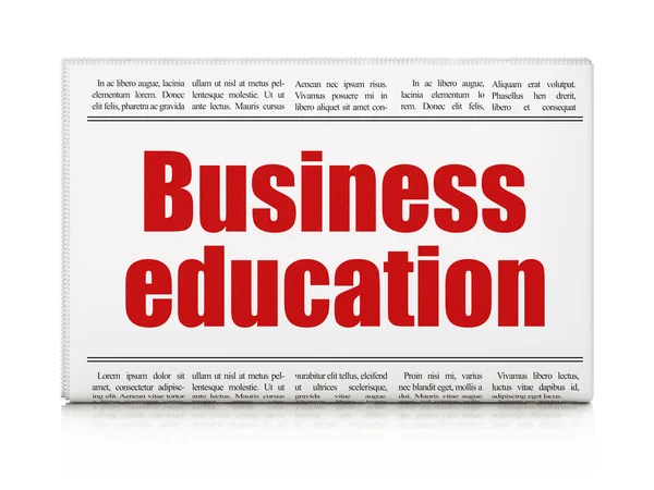 Conceito de educação: manchete do jornal Business Education — Fotografia de Stock