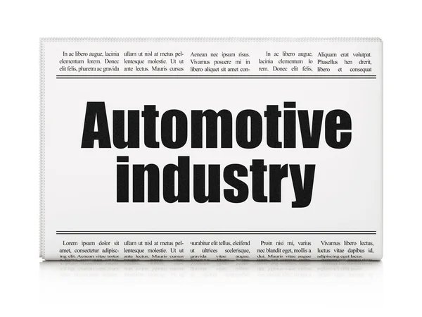 Manufacuring concept: newspaper headline Automotive Industry — Stok fotoğraf