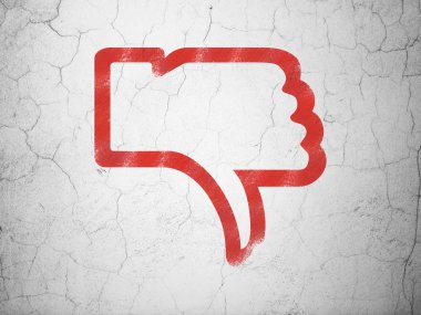 sosyal network kavramı: duvar arka başparmak aşağı